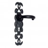 "Akim" Black Iron Door Handle with Plate 